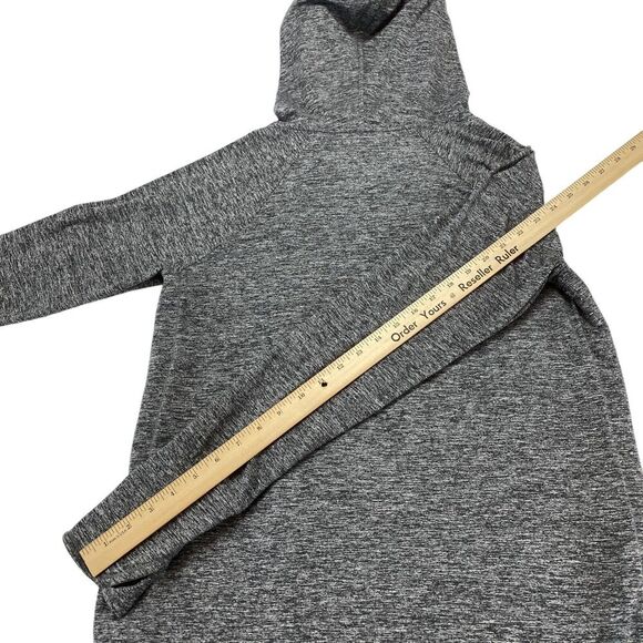 Athleta Hoodie Womens Medium Gray Space Dye Slit Long Sleeve Drawstring Pullover - Picture 5 of 15